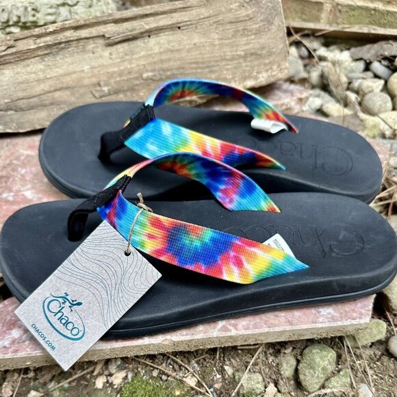 Chaco Mens Chillos Flip Flop Sandals Tie Dye JCH108035 Size 9 M New - Picture 3 of 6